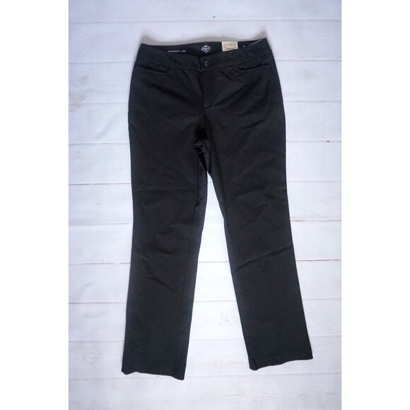St. Johns Bay Women's Black Straight Leg Mid Rise Pants – Size 10, NWT - Picture 1 of 12